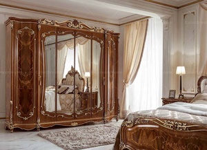 Muebles Reales Franceses, Cómoda <span class=keywords><strong>Antigua</strong></span> de <span class=keywords><strong>Madera</strong></span> Maciza Tallada a Mano de Lujo para Dormitorio con Espejo - Product Image 4