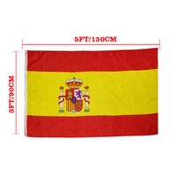 Drapeaux d'Espagne 2026 en polyester pour fans, 90x150cm, impression sérigraphique 68D