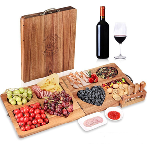 Planche à découper en bois pliable, couteau à <span class=keywords><strong>fromage</strong></span> <span class=keywords><strong>de</strong></span> <span class=keywords><strong>charcuterie</strong></span>, <span class=keywords><strong>plateau</strong></span> à fruits pour la cuisine ou la maison, rangement peu encombrant - Product Image 6