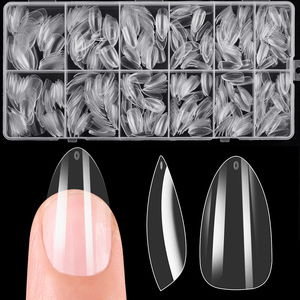 Vente en gros d'usine : 600 <span class=keywords><strong>faux</strong></span> <span class=keywords><strong>ongles</strong></span> en acrylique souple, transparents, taille moyenne, 12 tailles différentes pour extensions d'<span class=keywords><strong>ongles</strong></span> - Product Image 2