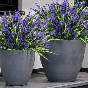 Gran oferta de plantas artificiales resistentes a los rayos UV para exteriores, <span class=keywords><strong>flores</strong></span> de lavanda de imitación, <span class=keywords><strong>mono</strong></span>, hierba, porche, ventana, Patio, maceta colgante - Product Image 3