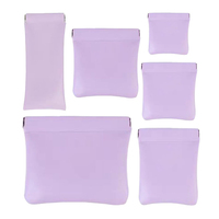 Petite trousse de maquillage en cuir PU avec logo personnalisé, fermeture à pression, pochette de rangement pour rouge à lèvres, mini sacs cosmétiques pour porte-monnaie