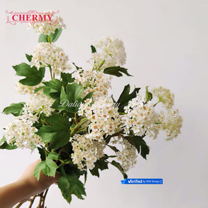 TH1421 Vente en gros 5 têtes Voile de mariée artificiel Fleurs Spirée Boule de neige Petit hortensia blanc pour mariage Fleurs décoratives - Product Image 1