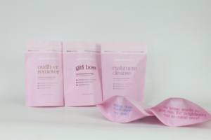 Sacs de poche debout avec fermeture à glissière thermoscellable sac de Mylar compostable givré transparent pour l'emballage de poudre de lavage - Product Image 4