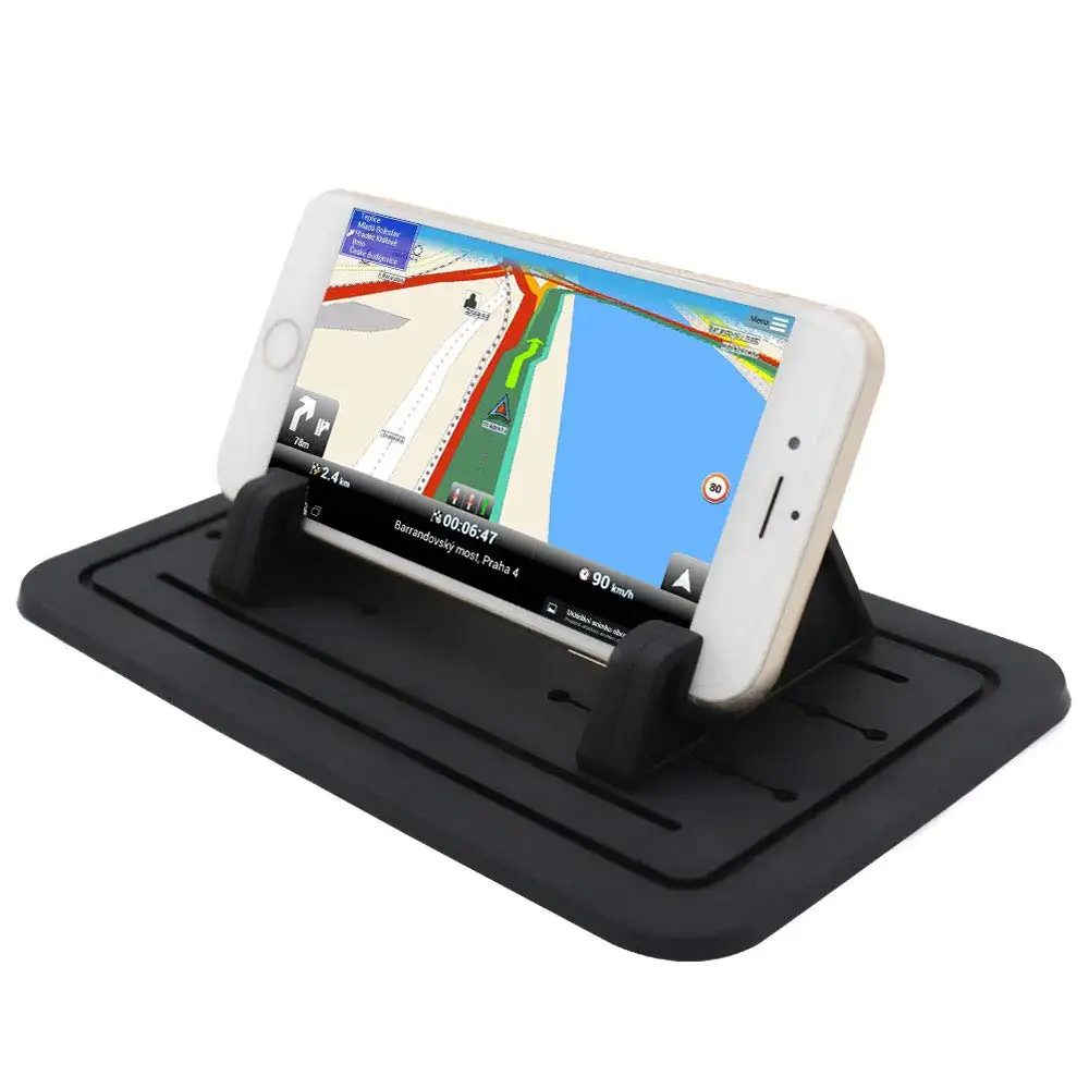 ผู้ถือโทรศัพท์มือถือสำหรับรถยนต์ซิลิโคนโทรศัพท์แดชบอร์ดรถ GPS Mount Universal Fit สมาร์ทโฟน