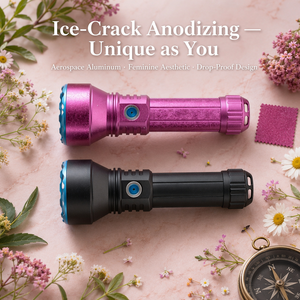 WOSEN Ice Crack 30W White Laser Hiking 2350lm <b>LED</b> Flashlight 500m Turbo Stepless <b>Rechargeable</b> USB Camping IPX5 Aluminum - Product Image 6