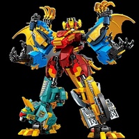 Bloques de Construcción Deformables, Rompecabezas de Ensamblaje, Robot Mecha, Rey de los Dinosaurios, Juguete Infantil Compatible con Plástico para Manualidades