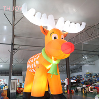 Expédition rapide par avion, décoration de festival, renne géant gonflable de Noël pour l'extérieur avec éclairage