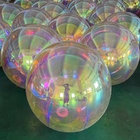 Ballon miroir gonflable publicitaire sur mesure de grande taille en PVC, arc-en-ciel irisé, imprimé UV, durable, réutilisable, thèmes de plage, musique, événements