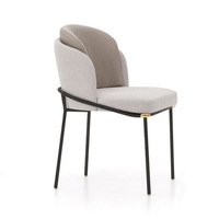 Chaise de salle à manger en métal noir de style nordique moderne, chaise de canapé en tissu pour salle à manger