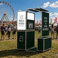 Photomaton Modulaire Portable en Bois, Structure Démontable, Facile à Assembler, Impression Instantanée, Machine à Selfie, Faible Coût de Transport