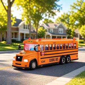 Voiture télécommandée 2,4 GHz 4 canaux jaune, <span class=keywords><strong>bus</strong></span> télécommandé pour enfants, jouet pour garçons avec lumières et sons - Product Image 2