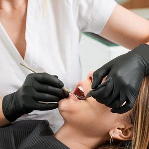 Bluesail ПВХ перчатки 3mil медицинский осмотр стоматологическая клиника медсестра уход за престарелыми Черные виниловые одноразовые перчатки без порошка для врача - Product Image 3