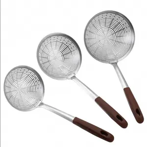 Long Handle Slotted Spoon Noodle Cooking Net Line Hot Pot Skimmer Spoon Filter Fried Food Oil Wire Mesh Strainer