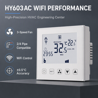 Termostato Inteligente WiFi Tuya HY603AC para Aire Acondicionado Frío/Calor, 2/4 Tubos, Ventilador de 3 Velocidades, Control Digital de Temperatura Ambiente