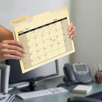 Porte-documents en papier kraft souple Manila A4 A5 avec calendrier pour le rangement des dossiers
