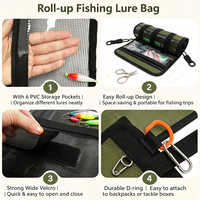 Sac de rangement portable en polyester pour leurres de pêche, pochette en filet pour appâts, organisateur de leurres artificiels pour la pêche en mer, logo personnalisé