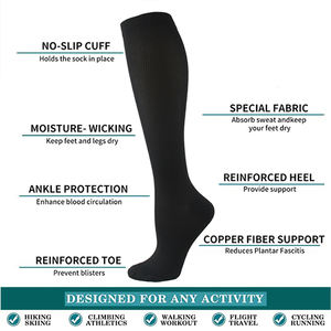 Wholesale Knee Brace <b>Compression</b> <b>Socks</b> <b>Running</b> Sports for Flight Travel Pregnancy Edema Diabetes Varicose Veins - Product Image 6