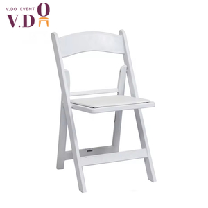 Venta al por mayor de fábrica, alquiler al aire libre, sillas de mesa plegables para fiestas, silla plegable de resina de boda de plástico blanco - Product Image 2
