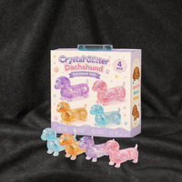 NeeDohd Jouet anti-stress à presser, ensemble complet, boîte colorée, motifs mignons : chiot, lapin, méduse, goutte d'eau, canard, pizza, petit ours, en PU