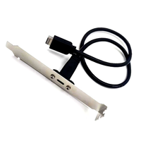 Kabel Adaptor Panel Depan USB 3.2 Gen 2 20Gbps dengan Pelindung Jalinan dan Selubung PVC, Tipe-C Female 20-Pin, Tipe-E Male, Pengisian Cepat 5A