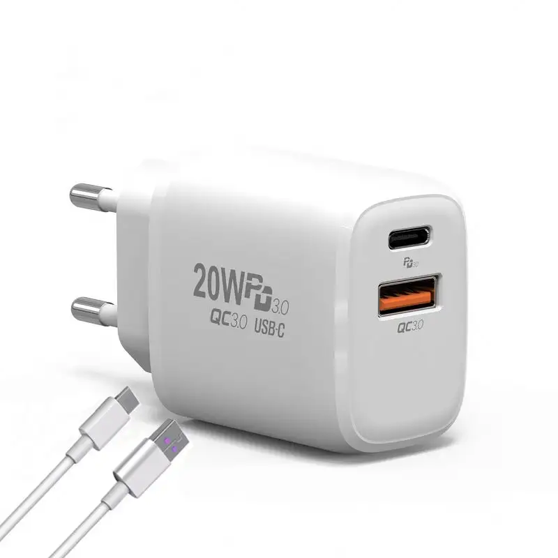 Ultra hızlı taşınabilir dc telefon duvar şarj 12v 1a usb c şarj 20w avustralya i phon tipi c kablo için hızlı şarj adaptörü ile