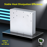 Radiateur de haute qualité en profilé L6063-T5, dissipateur thermique personnalisé, usinage CNC, soudage, anodisation, sablage, gris argenté, revêtement en aluminium