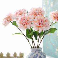 Fleur artificielle Dahlia de haute qualité au toucher réel, tige violet foncé pour décoration florale de table de mariage gothique sombre