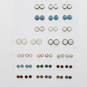 Bottone a Pressione in ABS con Perline e Placcatura, Design Ecologico di Lusso per Abbigliamento Prêt-à-Porter - Product Image 1