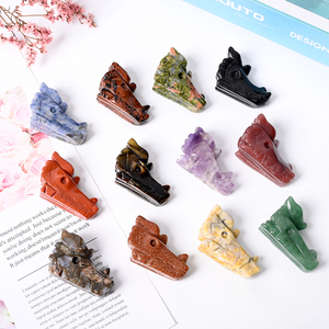 Nhà máy trực tiếp thủ công tinh thể tự nhiên Reiki pha lê Rồng Đầu khắc để trang trí - Product Image 3