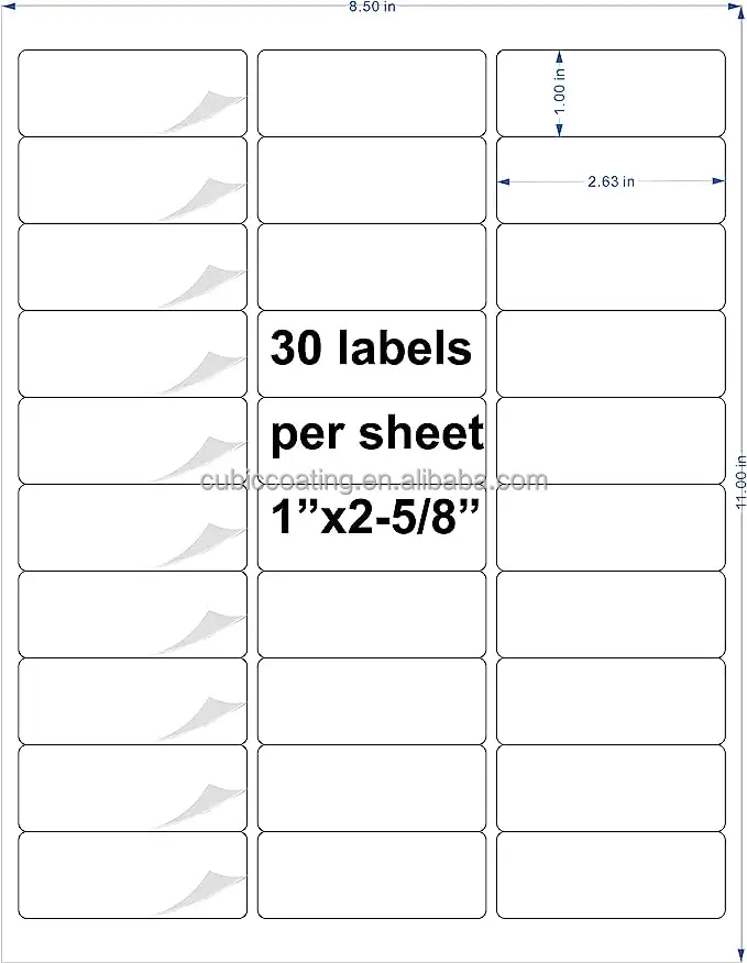 30 UP su geçirmez 8.5*11 mat parlak vinil çıkartma kağıdı kendinden yapışkanlı etiket etiket lazer mürekkep püskürtmeli yazıcı A4 barkod etiket için