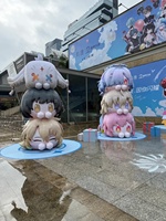 Poupée gonflable géante en matériau pelucheux imperméable de 4,5 m de haut, modèle publicitaire gonflable de fille de dessin animé, mascotte gonflable personnalisée