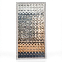 Panneau de verre décoratif à bulles miroir argentées, finition métallique trempée et laminée, écran de séparation murale