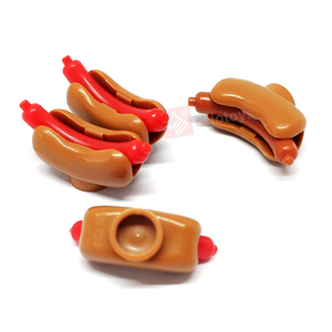 Delo Speelgoed (3 Kleuren) diy Bulk Plastic Bouwstenen Bakstenen Abs Materiaal Voedsel Brood Hot Dog/Worst Broodje (NO.25386) - Product Image 3
