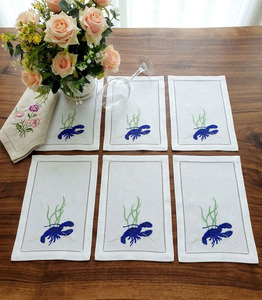 Juego de Servilletas de Algodón Blancas Personalizadas para Cocina, con Bordado de Lujo, Estilo Moderno Hecho a Mano para Bodas - Product Image 6