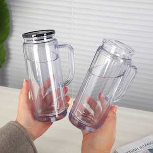 Recipiente Acrílico Preperforado de 16oz/20oz con Asa y Tapa de Color - Almacenamiento para Manualidades de Globos de Nieve, Vinilos/UV DTF - Product Image 4