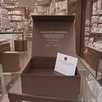 Échantillon gratuit boîte-cadeau en carton gris écologique personnalisable avec insert en mousse pour bijoux cosmétiques vêtements cadeaux