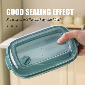 ชุดภาชนะพลาสติกเก็บอาหารแบบสุญญากาศ3ชิ้นสำหรับเก็บอาหารแบบมีฝาปิด - Product Image 5
