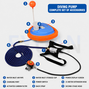 Equipo de Buceo Z270/Z500 Negro/Azul, Aparato de Respiración con Snorkel, Aletas Artificiales, Equipo de Suministro de Oxígeno Subacuático - Product Image 5