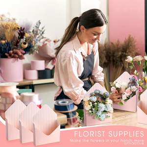 Boîtes à fleurs <span class=keywords><strong>pour</strong></span> la Saint-Valentin, enveloppes <span class=keywords><strong>pour</strong></span> bouquets de fleurs roses, emballage de bouquets de fleurs, papier cadeau, sacs à fleurs - Product Image 6