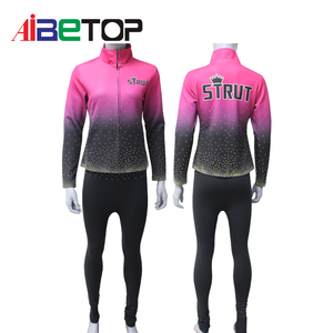 Tùy Chỉnh Cổ Vũ Tracksuits Rhinestone Cổ Vũ Đồng Phục Khiêu Vũ Đồng Phục Đội Ấm UPS Thăng Hoa Cổ Vũ Áo Khoác Cực Fleece - Product Image 6