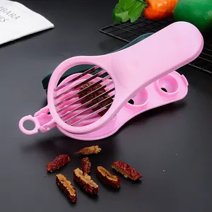 Tái Sử Dụng 2 Trong 1 Táo Gai Cherry Ngày Hạt Giống Tách Dâu Tây Trứng Slicer Nhựa Trái Cây Tiện Ích