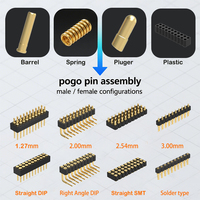 Connecteur à broches pogo double rangée Denentech 2,54 mm mâle H2,5 mm, angle droit, contact en laiton, 12 V IP20 pour carte de circuit imprimé de montre intelligente