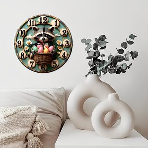 Round Wooden <b>Wall</b> <b>Clock</b> 25Cm Antique Wood Texture <b>Silent</b> Non Ticking Cafe Bar Hanging <b>Clock</b> - Product Image 2