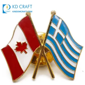 Cina produttore di metallo personalizzato smalto epossidico souvenir amicizia cross country canadese bandiera canada risvolto pin distintivo