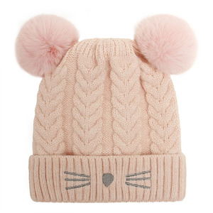 Pas cher Prix Bébé Gants <span class=keywords><strong>d</strong></span>'<span class=keywords><strong>Hiver</strong></span> et Chapeaux Ensemble Fille Garçon Bonnet Enfants Doux Mitaines Tricotées - Product Image 2