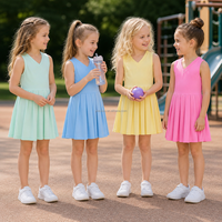 Robe plissée sans manches en tissu de yoga pour filles, tenue pour enfants pour l'école, les fêtes, le quotidien, logo personnalisé, couleur, taille