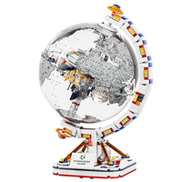 Globe Blocs de Construction en Plastique pour Enfants la Terre Jouet d'Assemblage Éducatif Briques de Construction Série Créative avec Jouets Lumineux