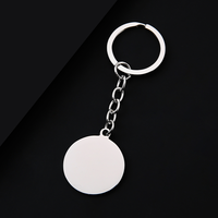 Porte-clés rond en métal Ywyougang, 4 couleurs, étiquette circulaire vierge, chaîne de porte-clés pour gravure laser personnalisée, cadeau