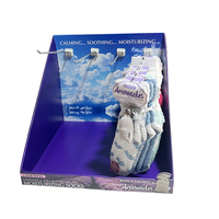 Présentoir de comptoir en carton recyclé avec crochets personnalisés pour chaussettes homme et femme